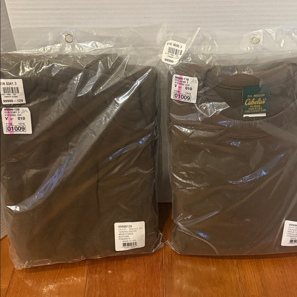 Cabela's Walnut Brown Sweatshirt & sweatpant hunting cold weather sz 2XL NIP